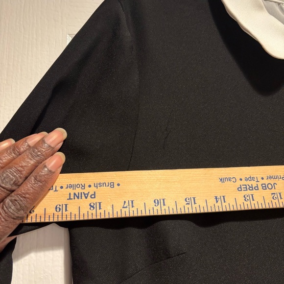 CeCe | Jada Scalloped Overlay Collared Shift Dress | Black White | size 8 - Picture 11 of 16